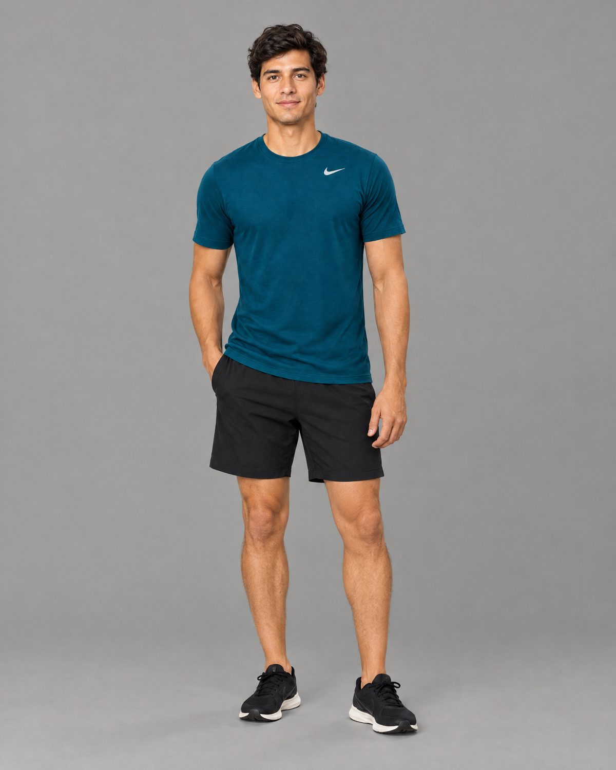 Playera deportiva Nike aqua para hombre
