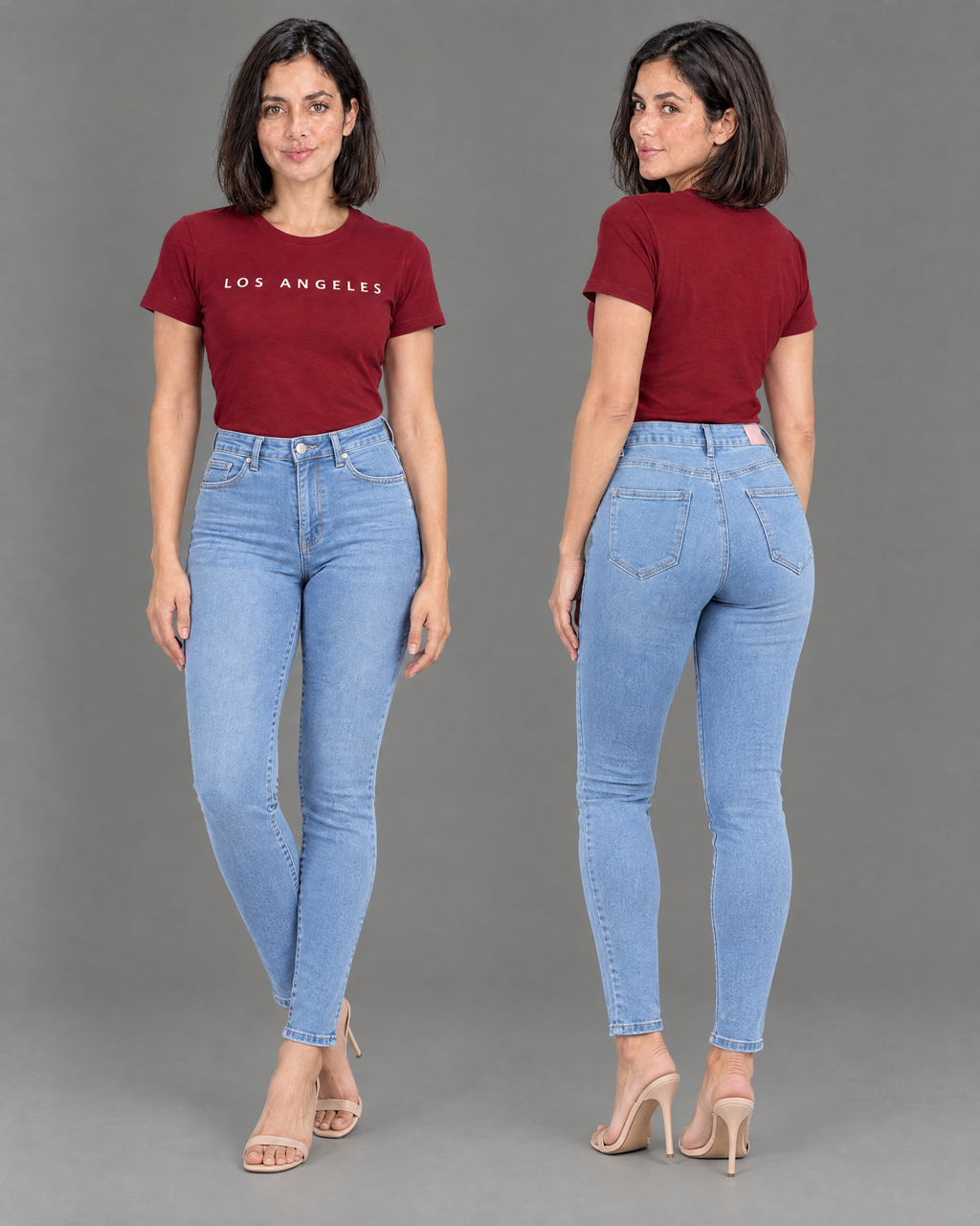 Jeans Kalua skinny celeste para mujer — tallas 8 a 16