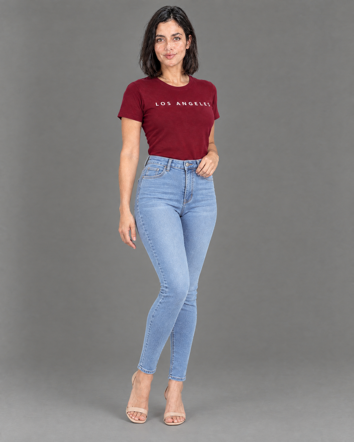 Jeans Kalua skinny celeste para mujer — tallas 8 a 16