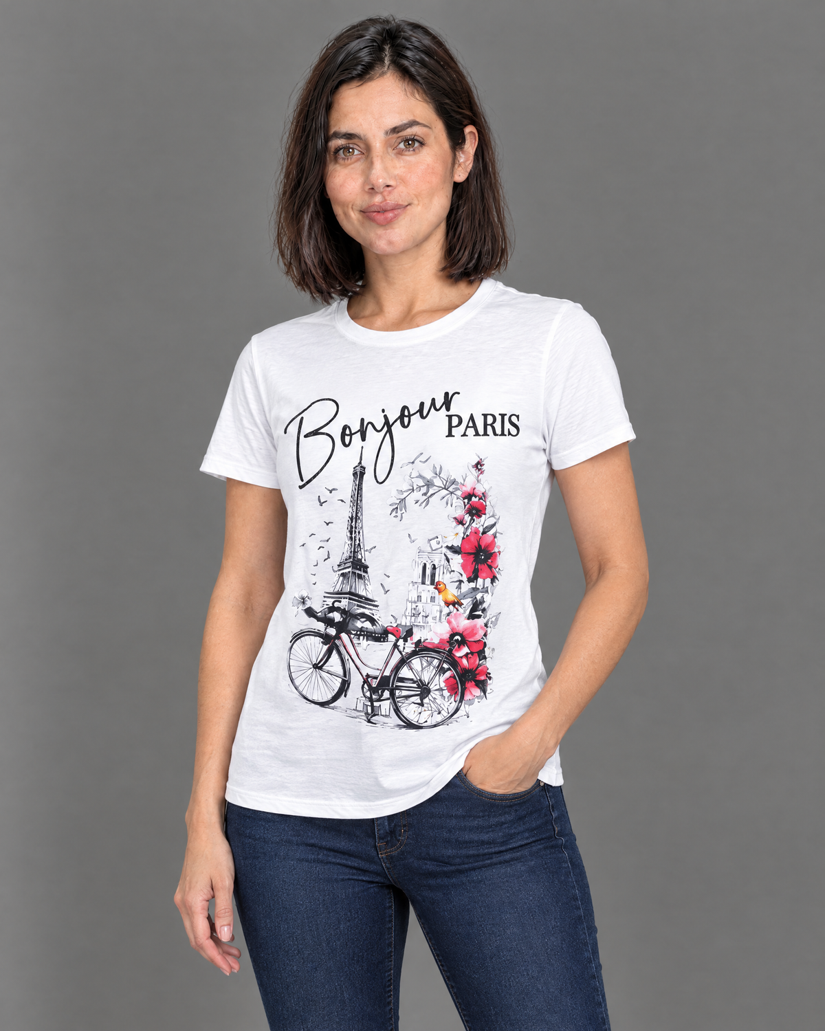 Blusa blanca con diseño para mujer — modelo 2
