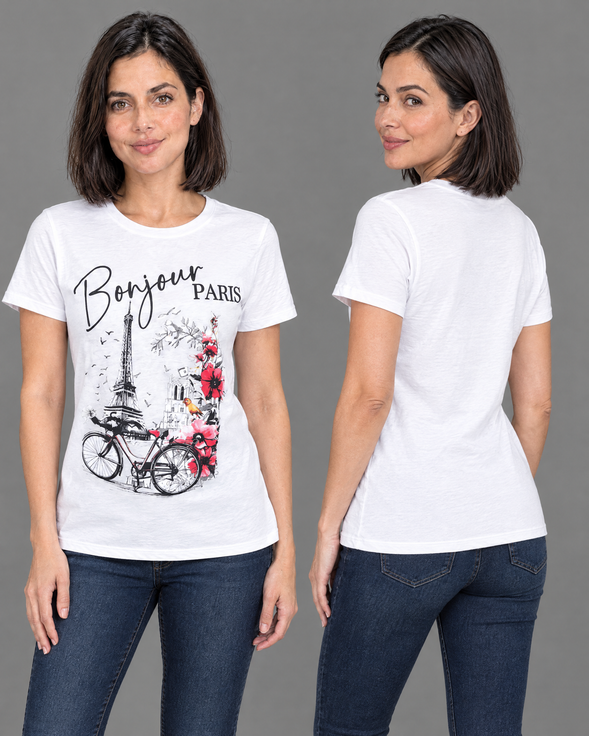 Blusa blanca con diseño para mujer — modelo 2