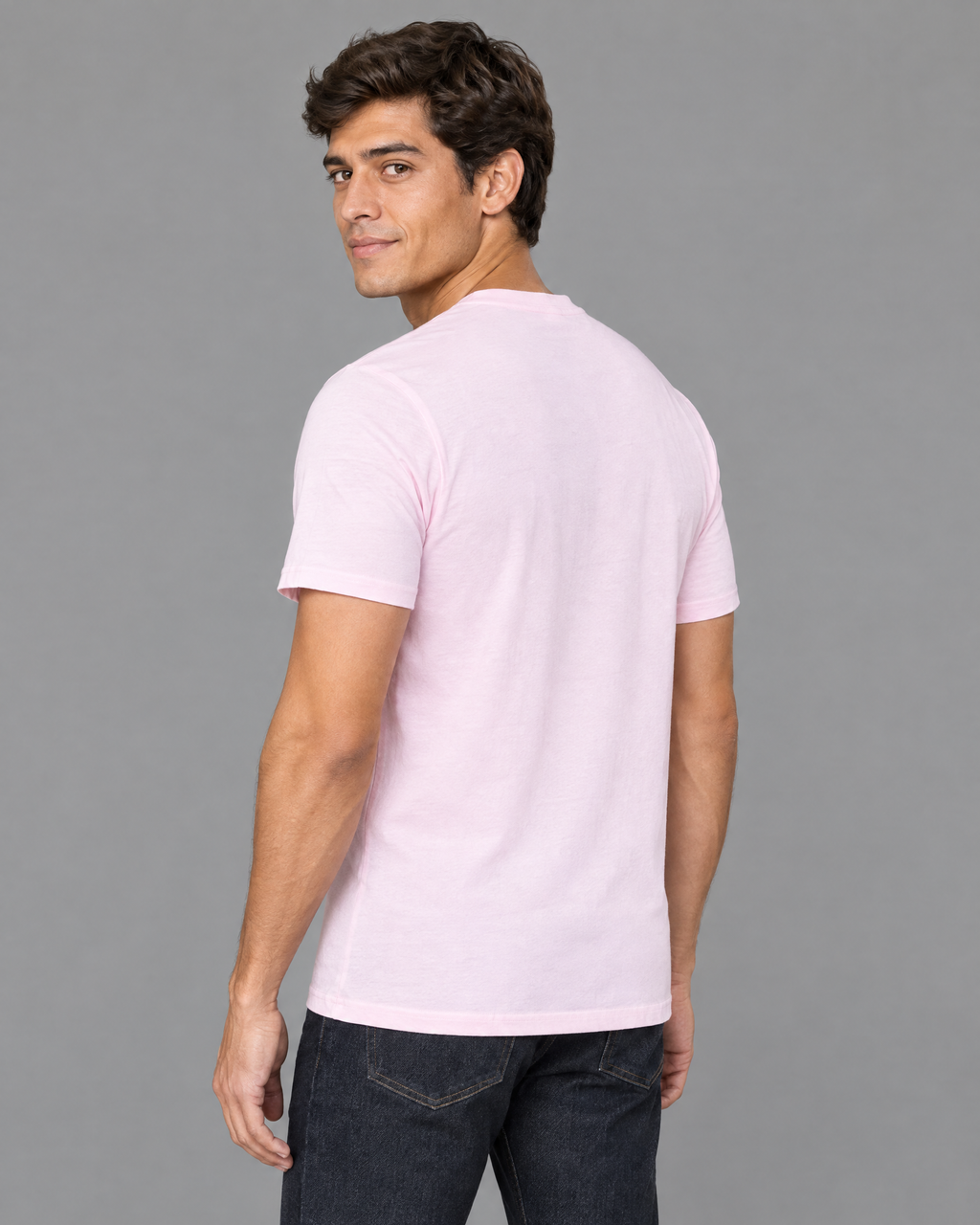 Playera Penguin rosada con logo bordado para hombre — modelo 6