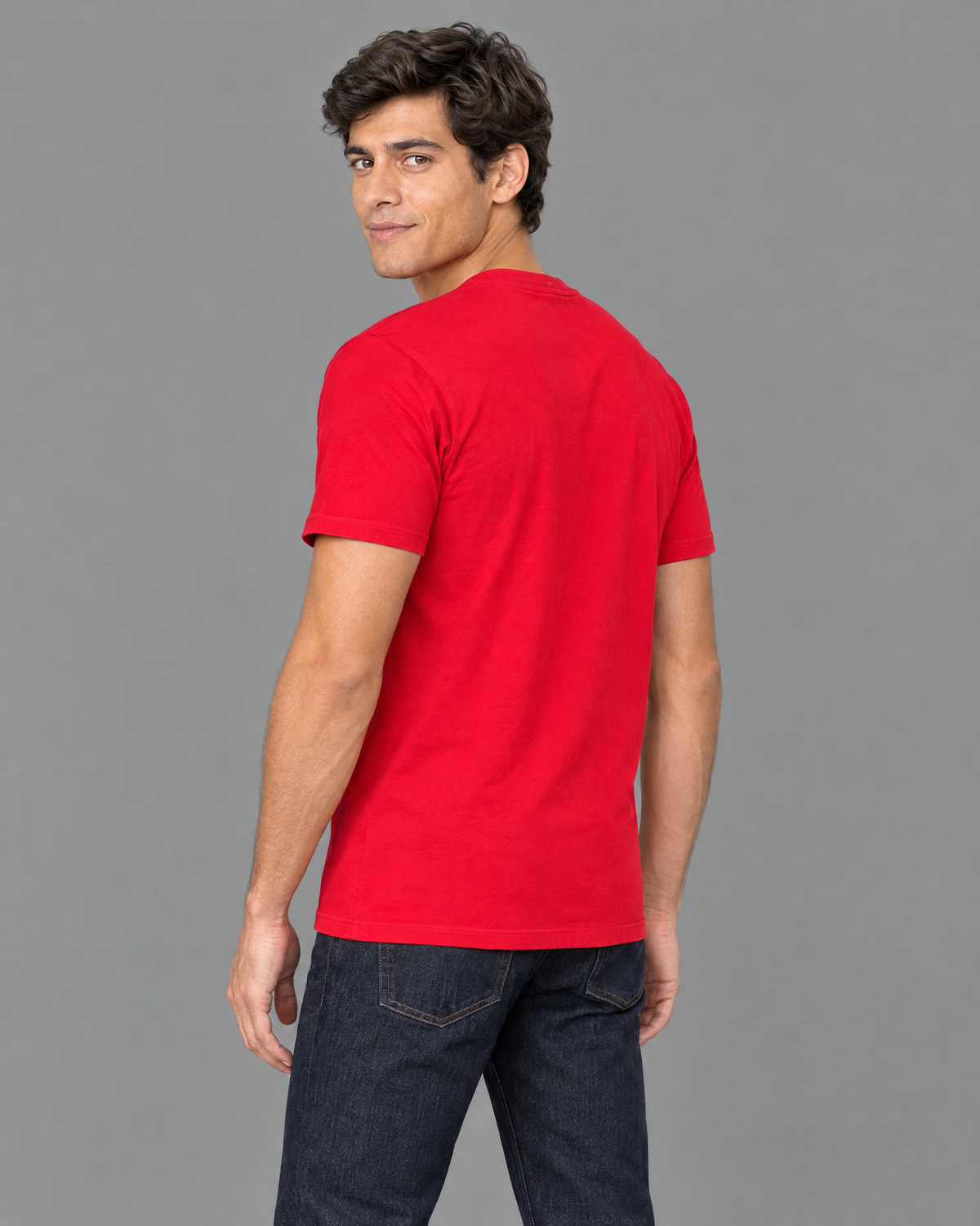 Playera Penguin roja con logo bordado para hombre