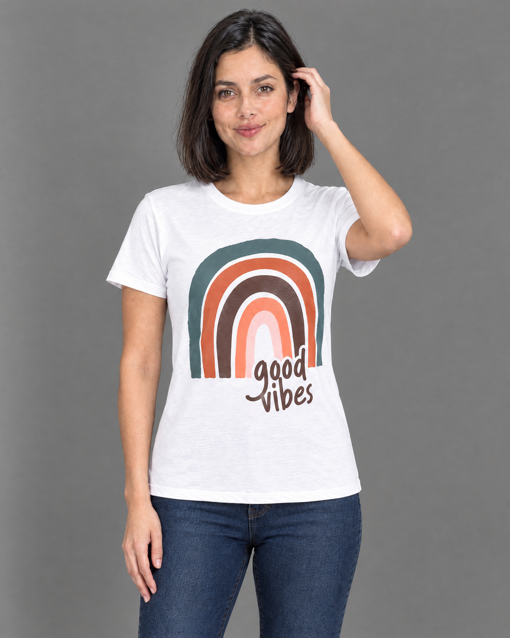 Blusa blanca con diseño para mujer
