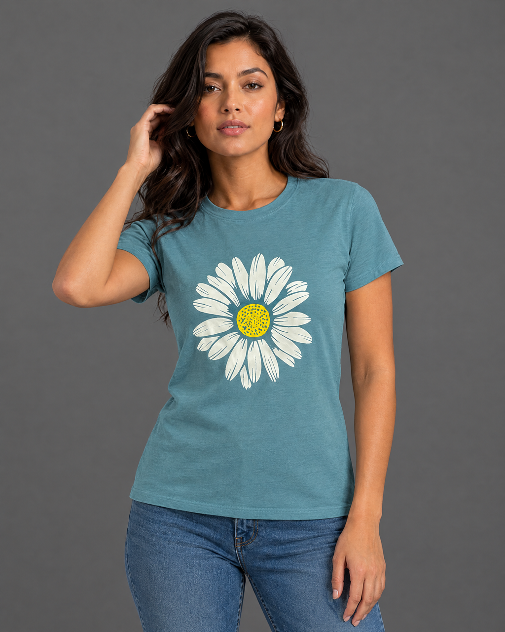 Blusa Guess celeste con diseño para mujer — modelo 2