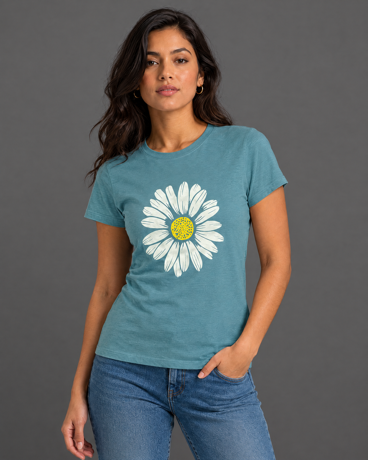 Blusa Guess celeste con diseño para mujer — modelo 2