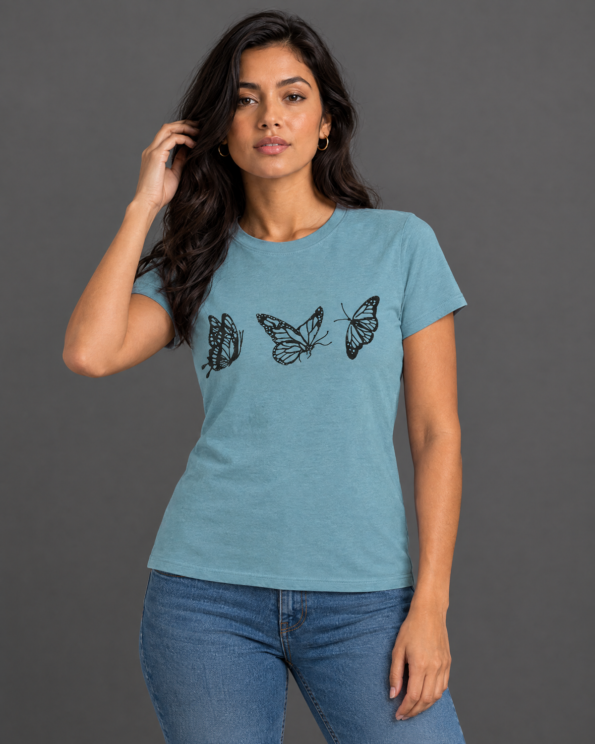 Blusa Guess celeste con diseño para mujer — modelo 1