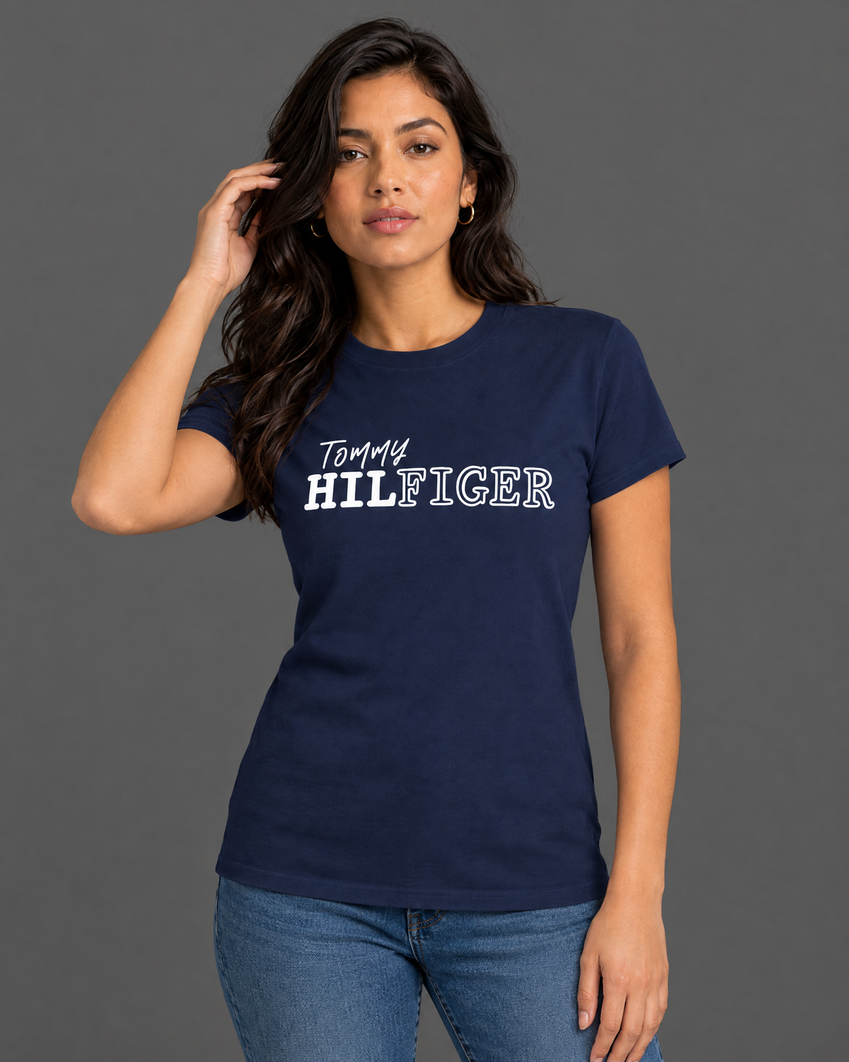 Blusa azul oscuro con diseño para mujer — modelo 2
