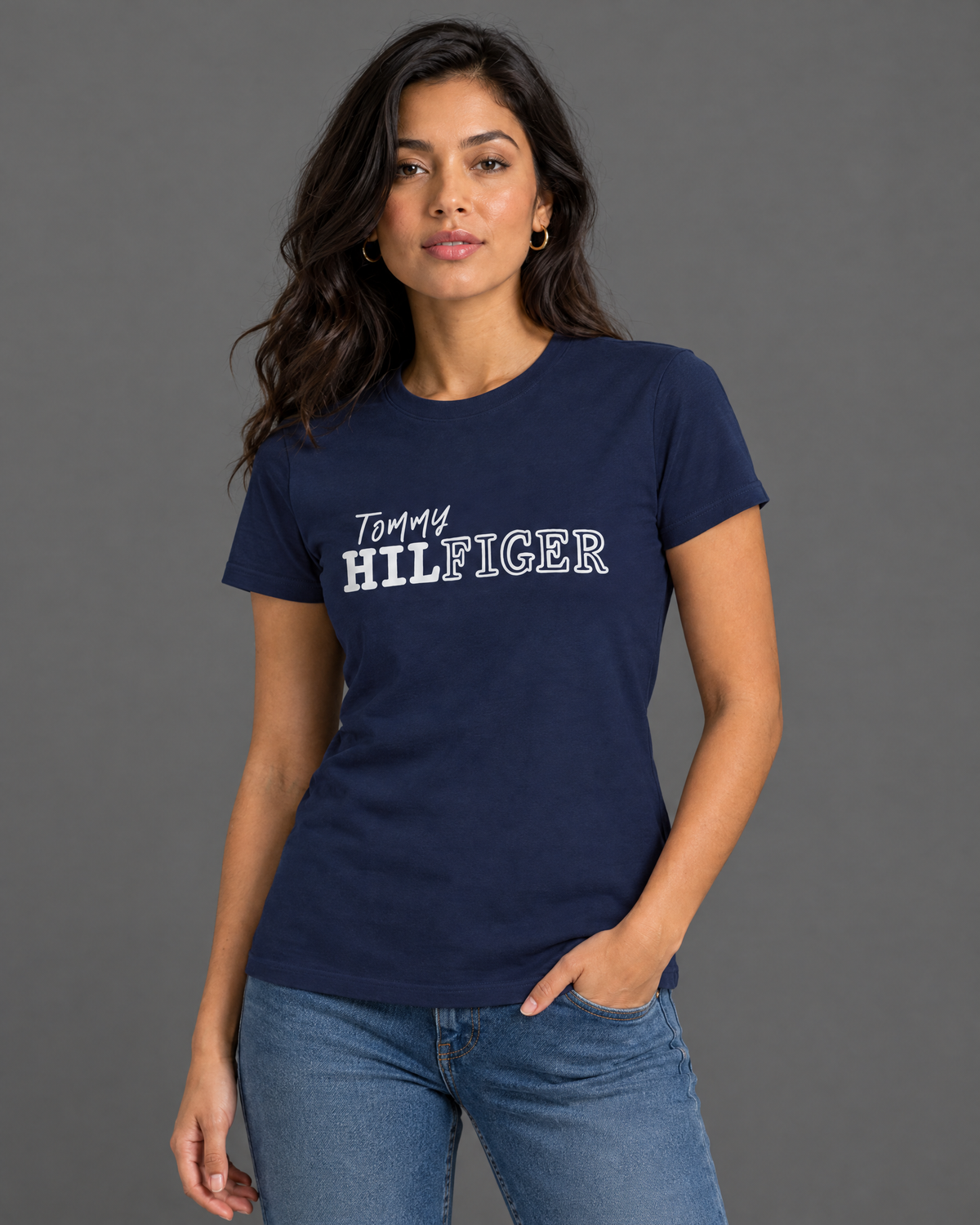 Blusa azul oscuro con diseño para mujer — modelo 2