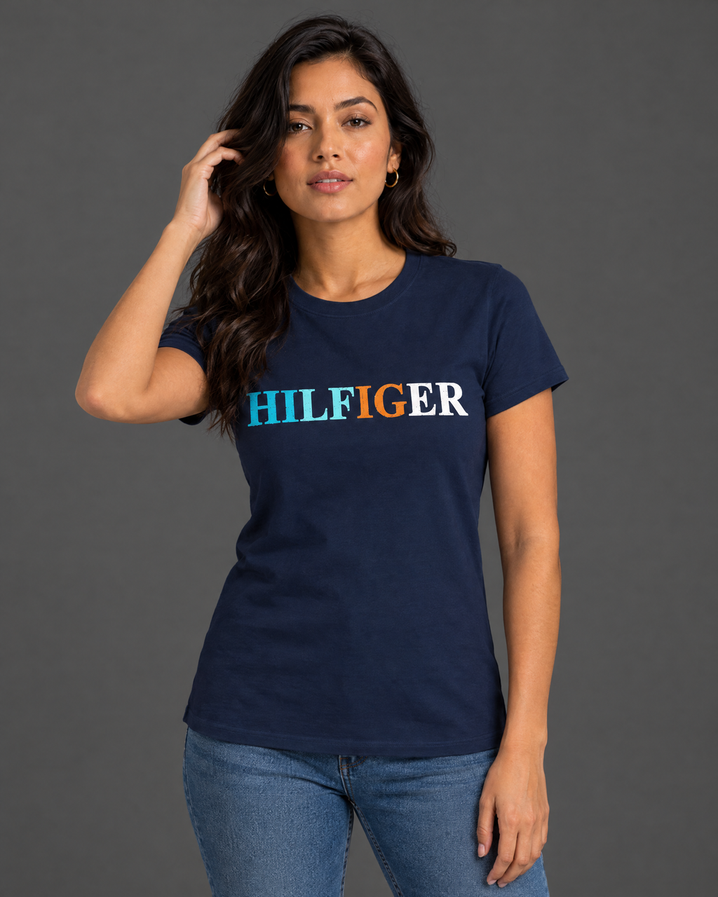 Blusa azul marino con diseño para mujer — talla S