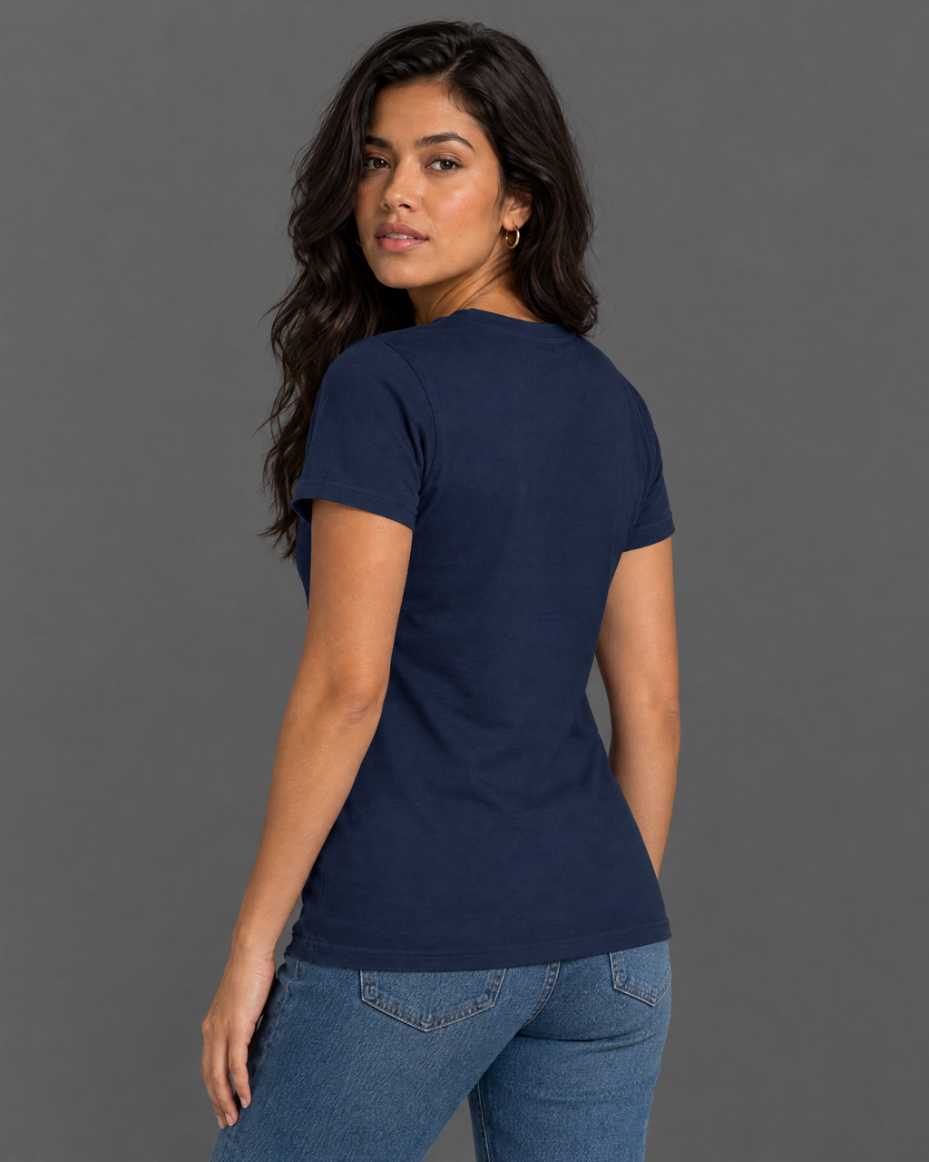 Blusa azul marino con diseño para mujer — talla S