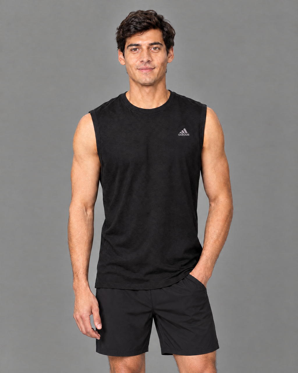 Playera deportiva Adidas negra para hombre — modelo 4