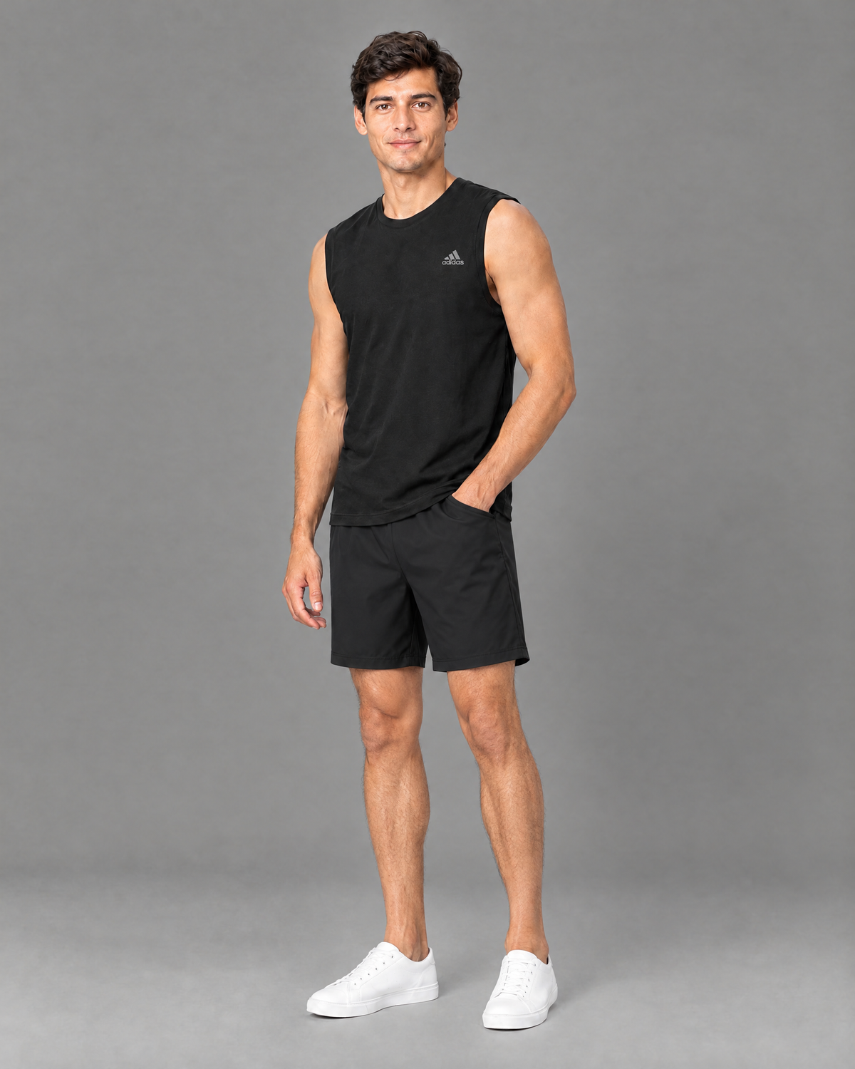 Playera deportiva Adidas negra para hombre — modelo 4