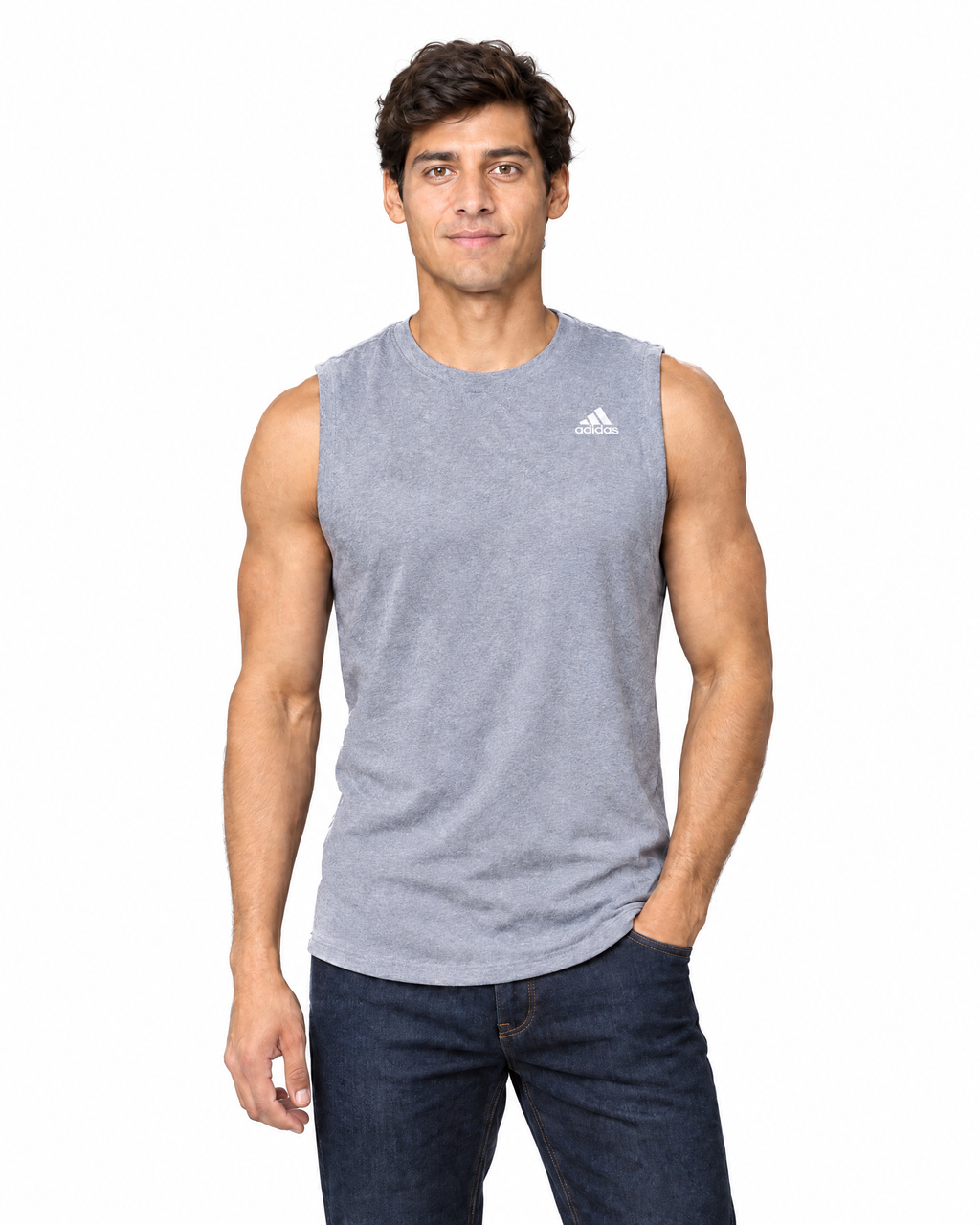 Playera deportiva Adidas gris para hombre