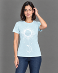 Blusa celeste con diseño para mujer