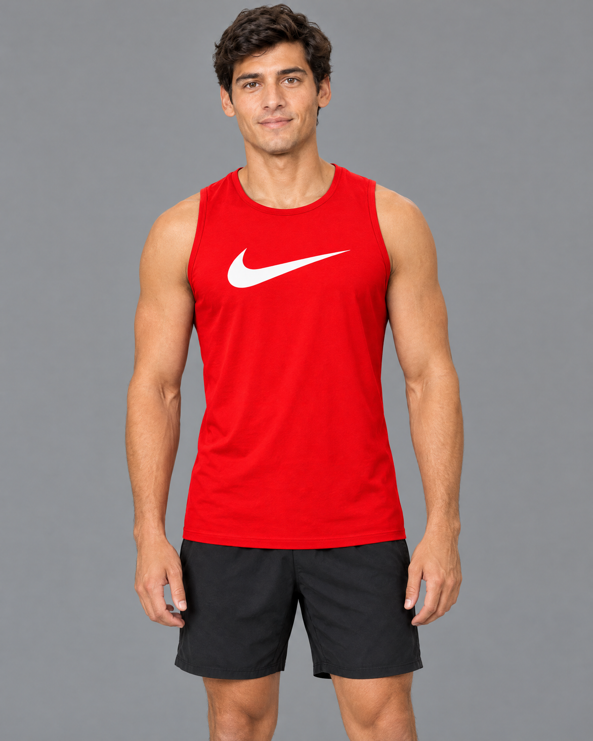 Playera deportiva Nike roja con diseño para hombre — modelo 2