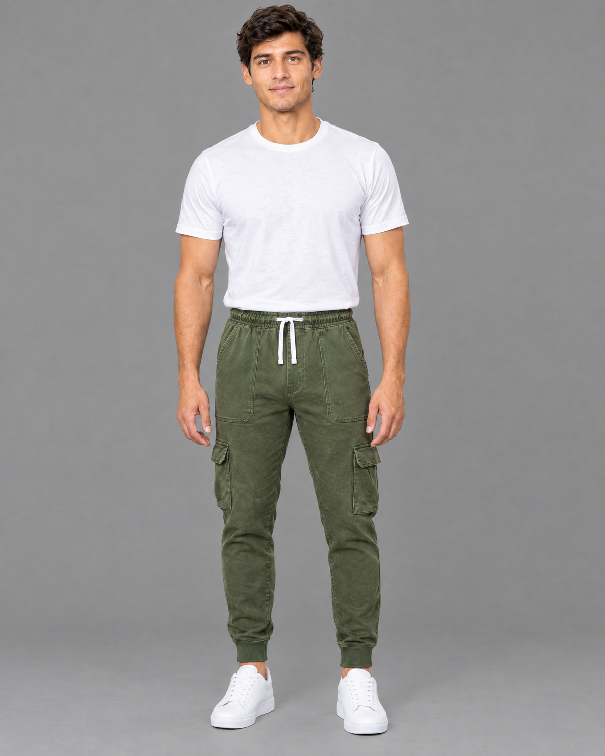 Pants Polo verde con logo bordado para hombre