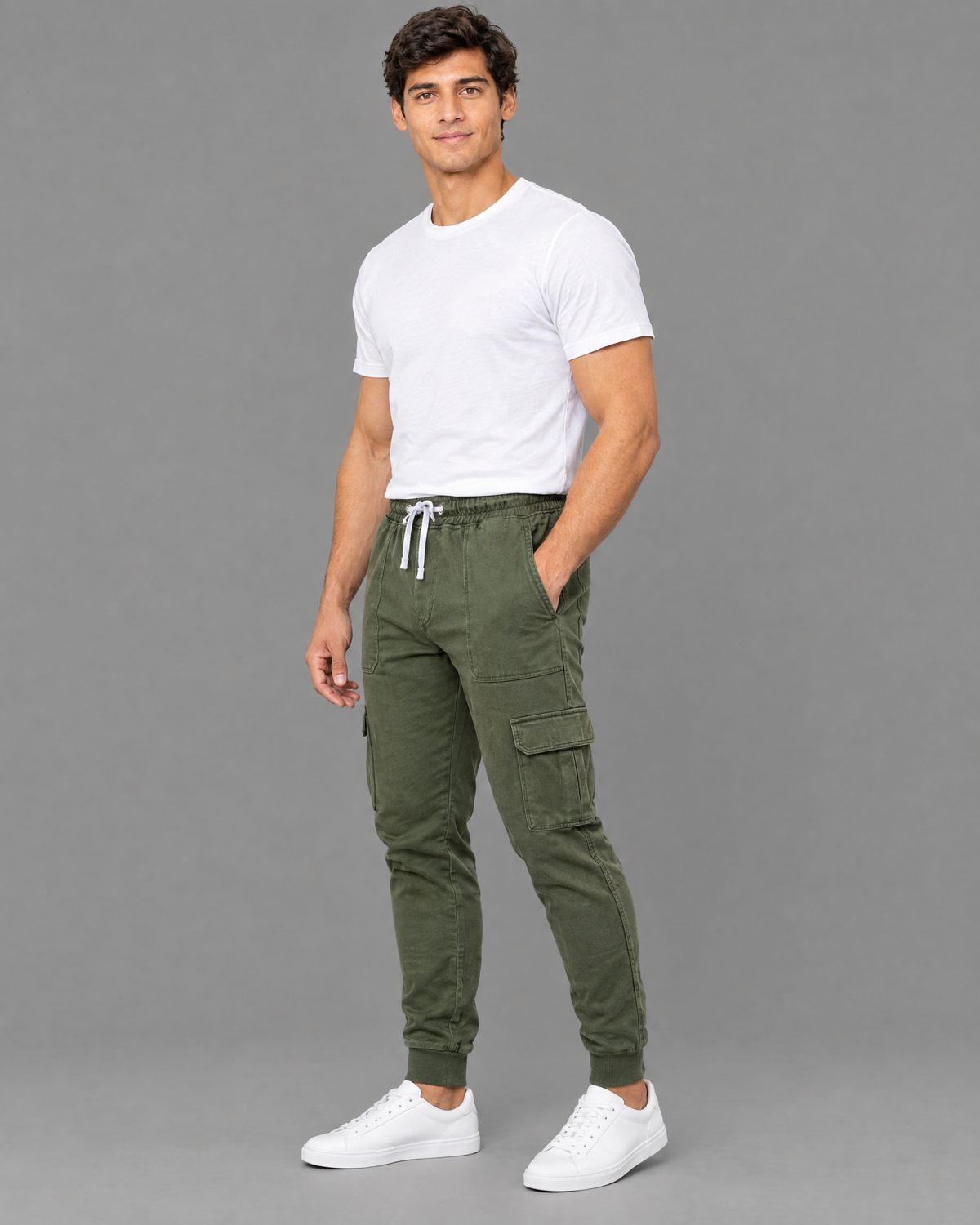Pants Polo verde con logo bordado para hombre