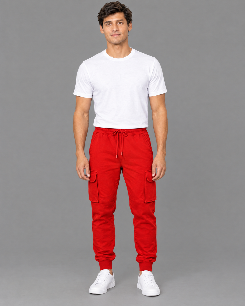 Pants Polo rojos con logo bordado para hombre