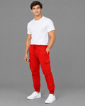 Pants Polo rojos con logo bordado para hombre