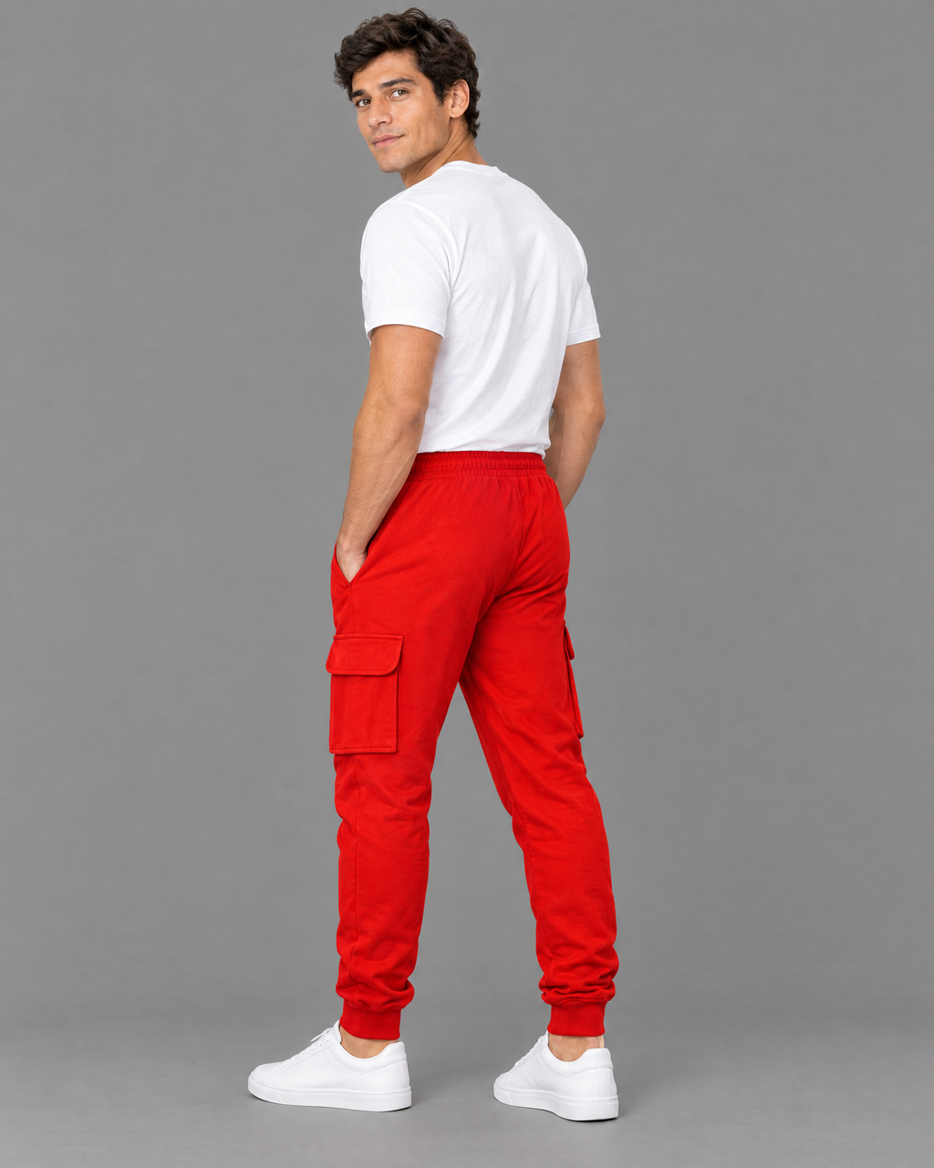 Pants Polo rojos con logo bordado para hombre