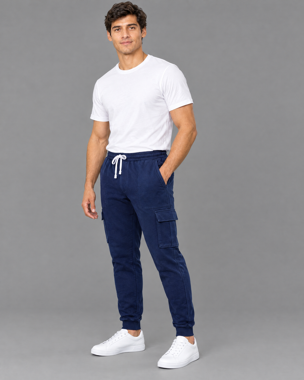 Pants Polo azules con logo bordado para hombre
