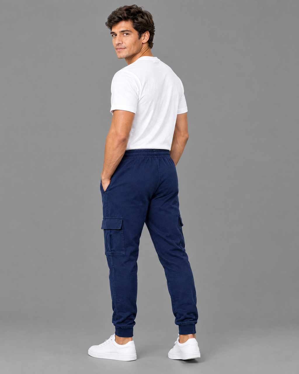 Pants Polo azules con logo bordado para hombre