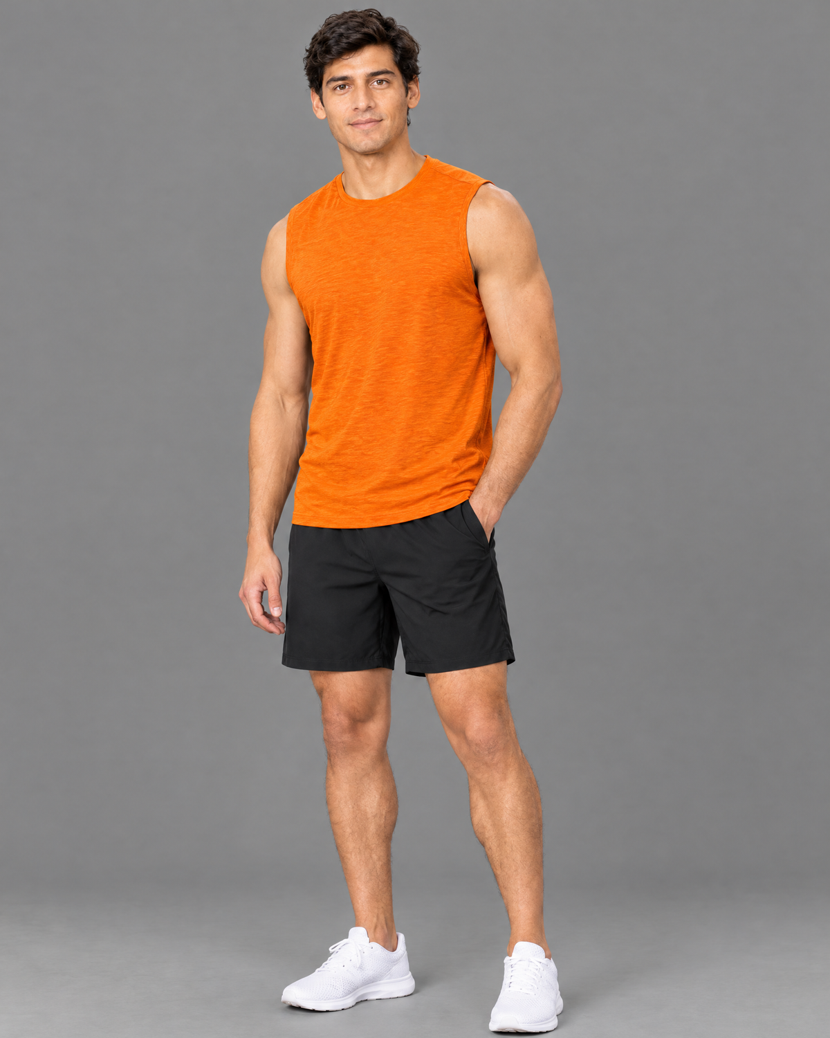 Playera deportiva Nike anaranjada para hombre